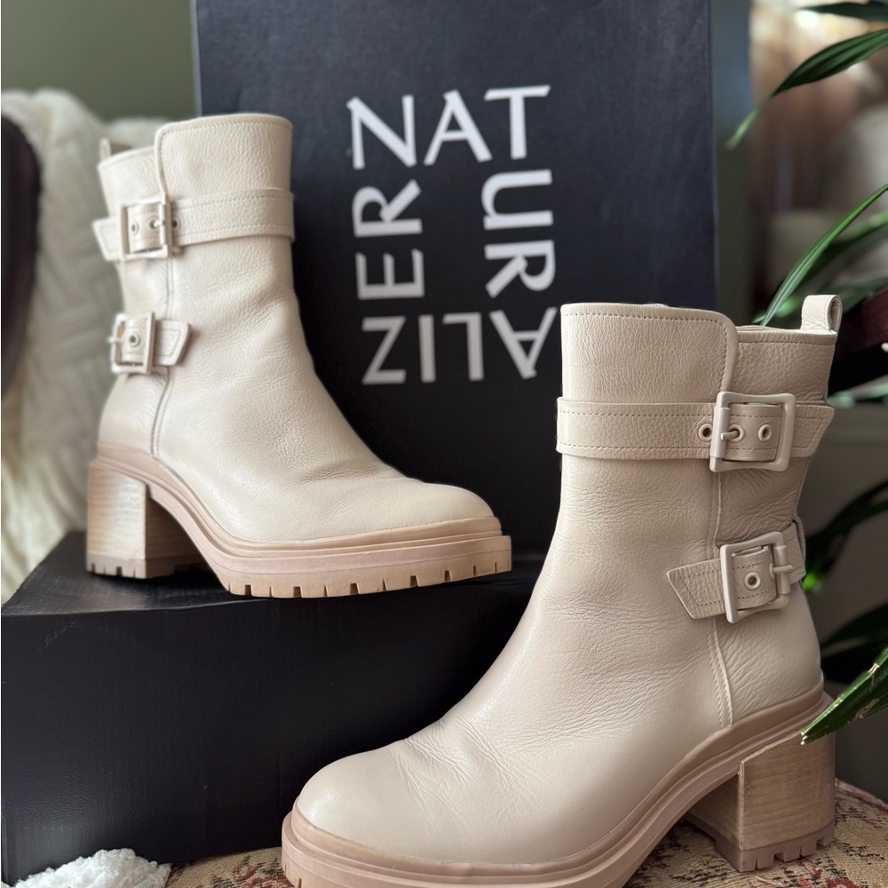 Naturalizer Women's Cream Heeled Boots. Worn just twice. Comes with original box